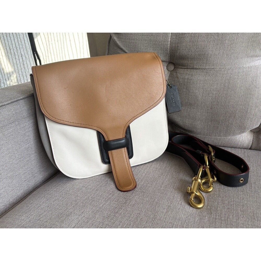 Coach X Rodarte C22752 Courier Bag Colorblock Leather Saddle bag Limited Edition